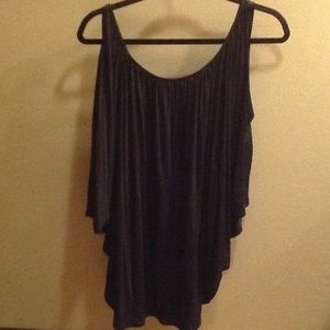 Black shirt white open shoulder